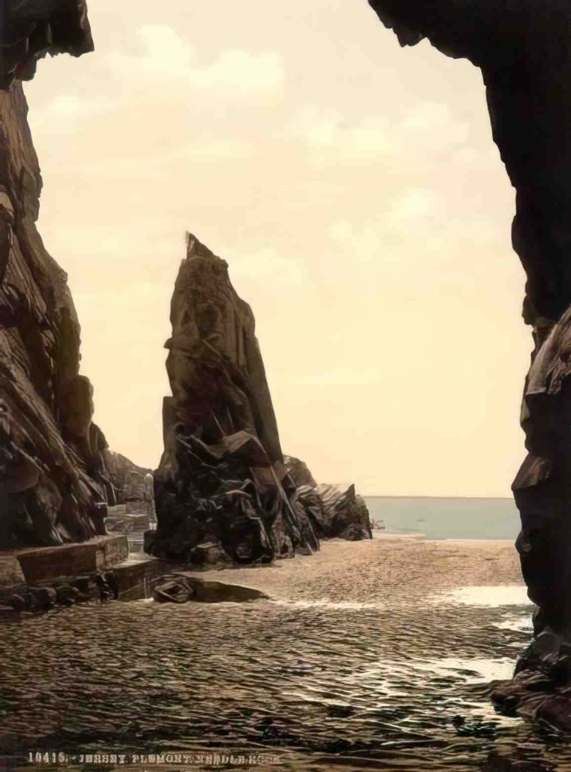 Channel Isles Jersey Plemont Needle Rock Vintage A4 Photo Print