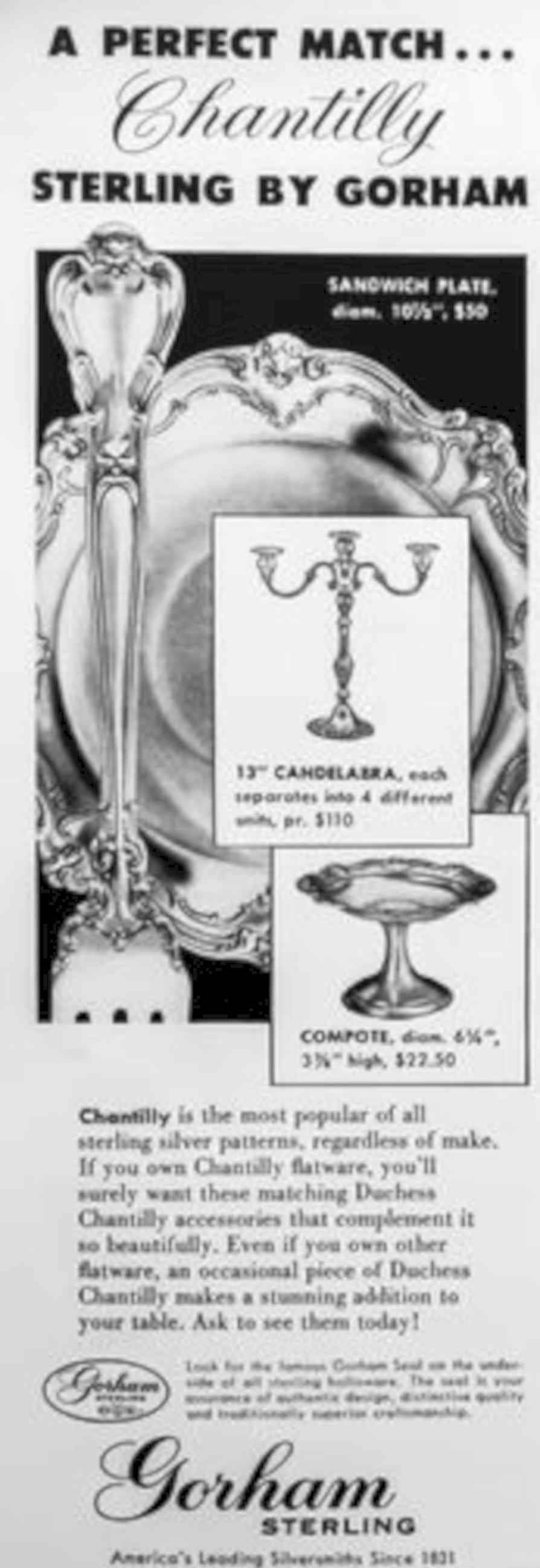 Chantilly Silverware Plate Vintage Retro Advert Poster A4 Photo Print