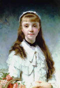 Chaplain Charles Young Girl With Bouquet A4 Photo Print