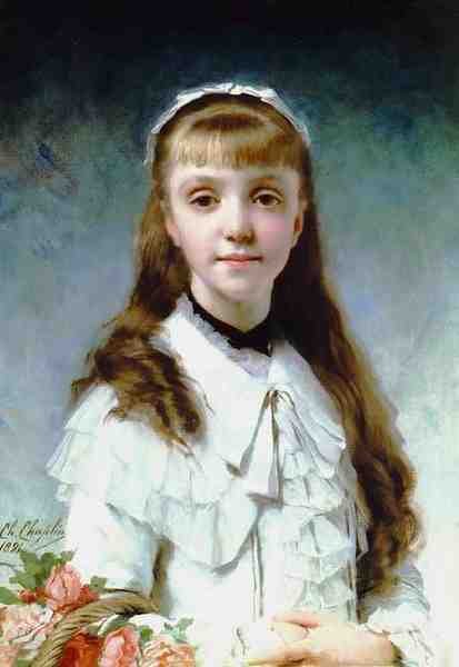 Chaplain Charles Young Girl With Bouquet A4 Photo Print