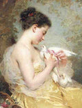 Chaplin Charles A Beauty With Doves A4 Photo Print