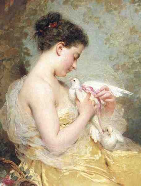 Chaplin Charles A Beauty With Doves A4 Photo Print