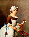 Chardin Jean Baptiste Simeon Girl playing Shuttlecock Rococo age 1960 A4 Photo Print