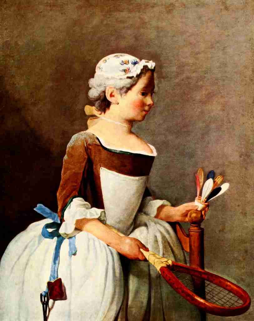 Chardin Jean Baptiste Simeon Girl playing Shuttlecock Rococo age 1960 A4 Photo Print