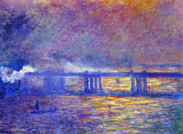 Charing cross bridge by Monet A4 Photo Print