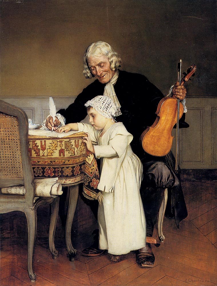 Charlemont Eduard The Music Lesson Art A4 Photo Print