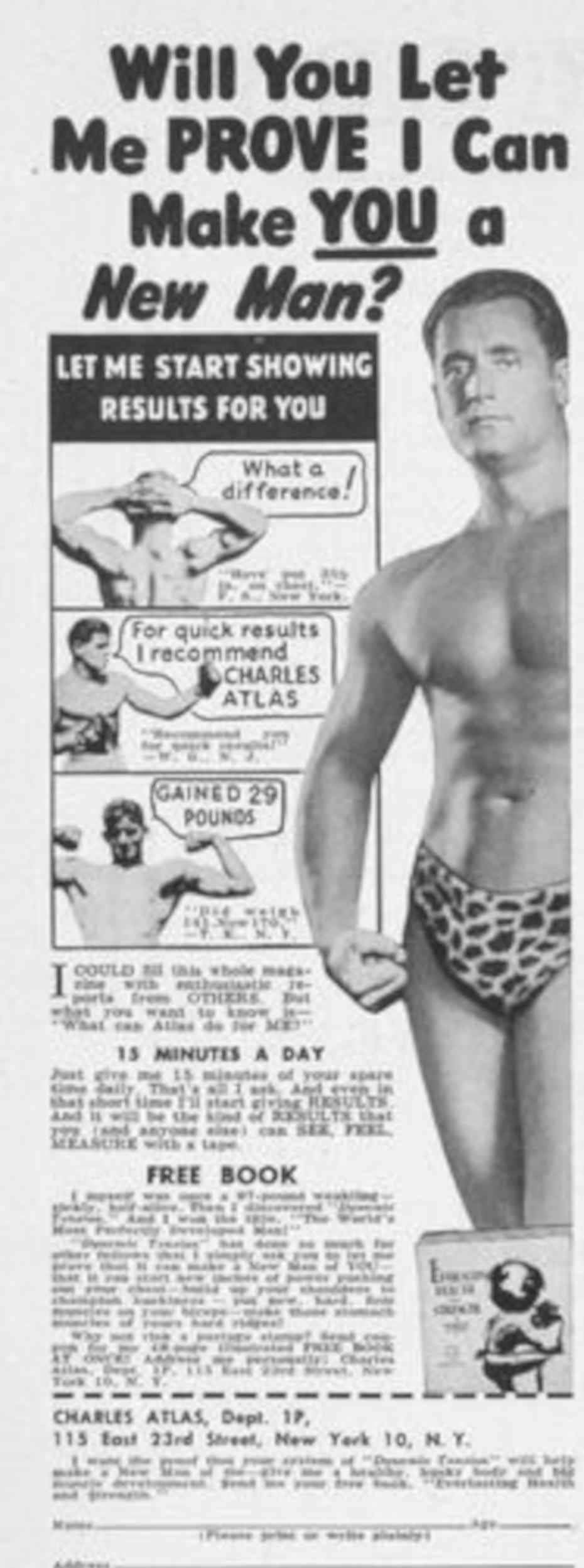 Charles Atlas Swimsuit Vintage Retro Advert Poster A4 Photo Print