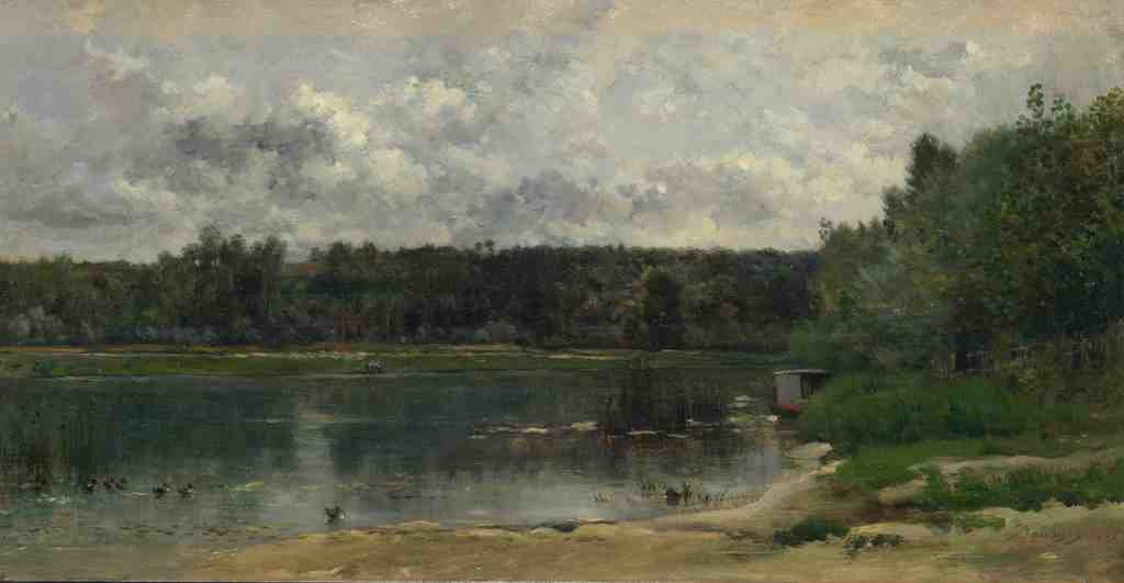 Charles Francois Daubigny River Scene with Ducks A4 Photo Print