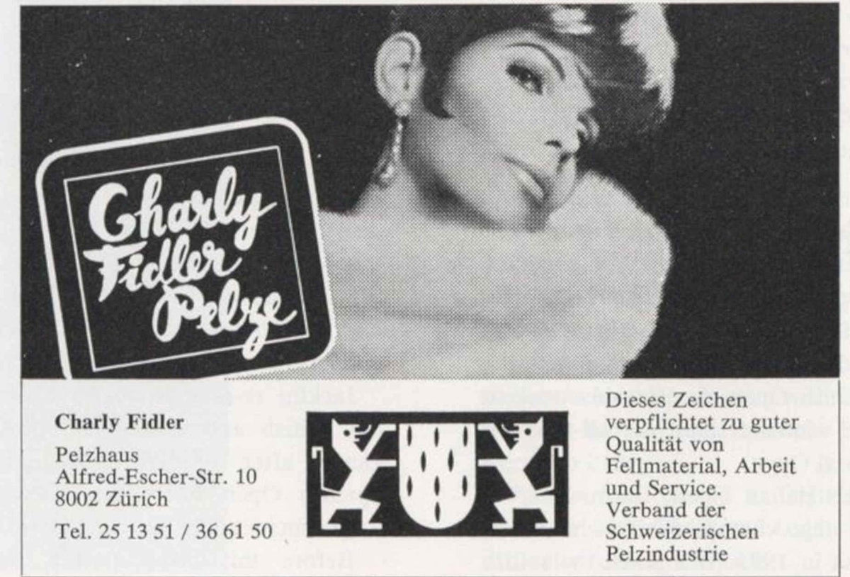 Charly Fidler Pelze Vintage Retro Advert Poster A4 Photo Print