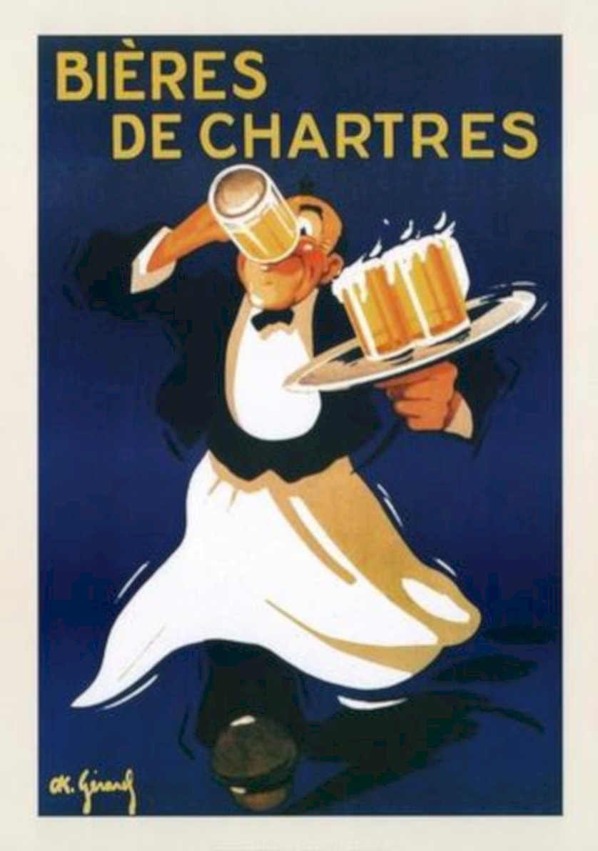 Chartreuse Beers Waiter Vintage Retro Advert Ads A4 Photo Print
