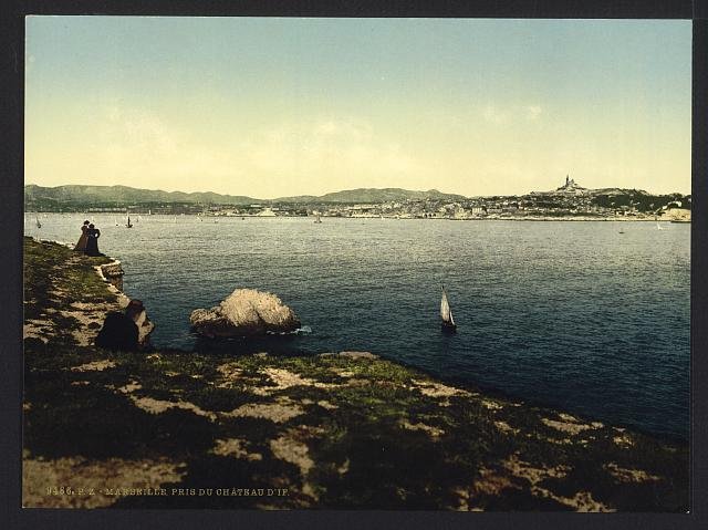 Chateau dIf view from the chateau Marseilles Vintage A4 Photo Print