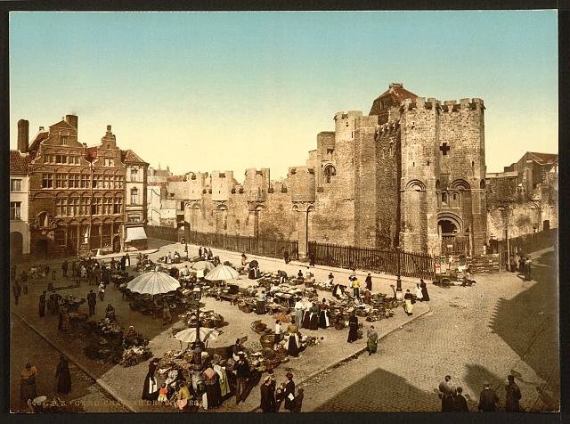 Chateau des Comtes Ghent Vintage A4 Photo Print