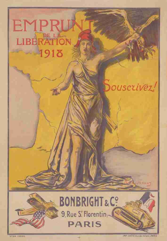 Chavannaz B Print 1918 Emprunt de la Liberation Vintage A4 Photo Print