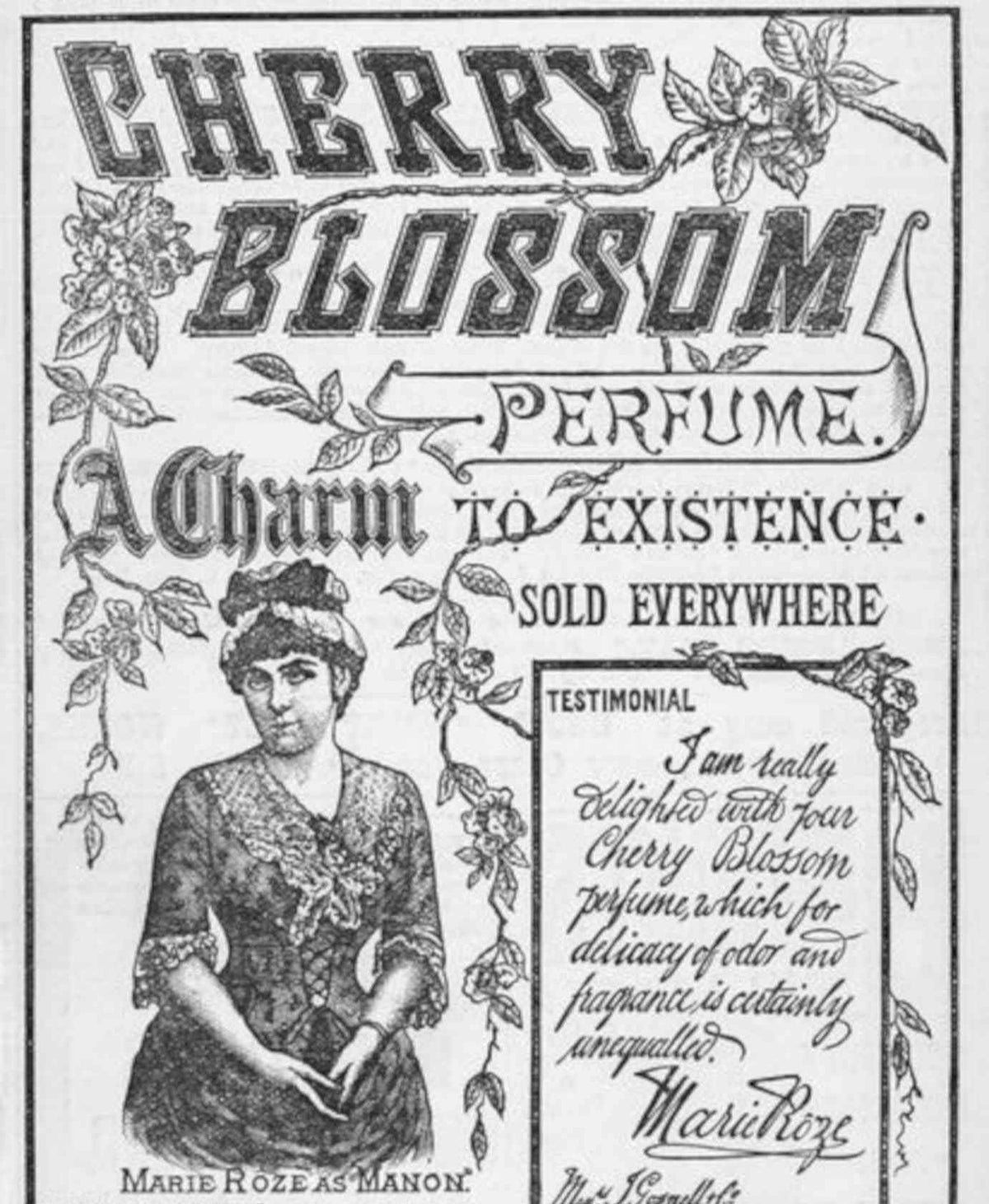 Cherry Blossom Perfume Vintage Retro Advert Poster A4 Photo Print