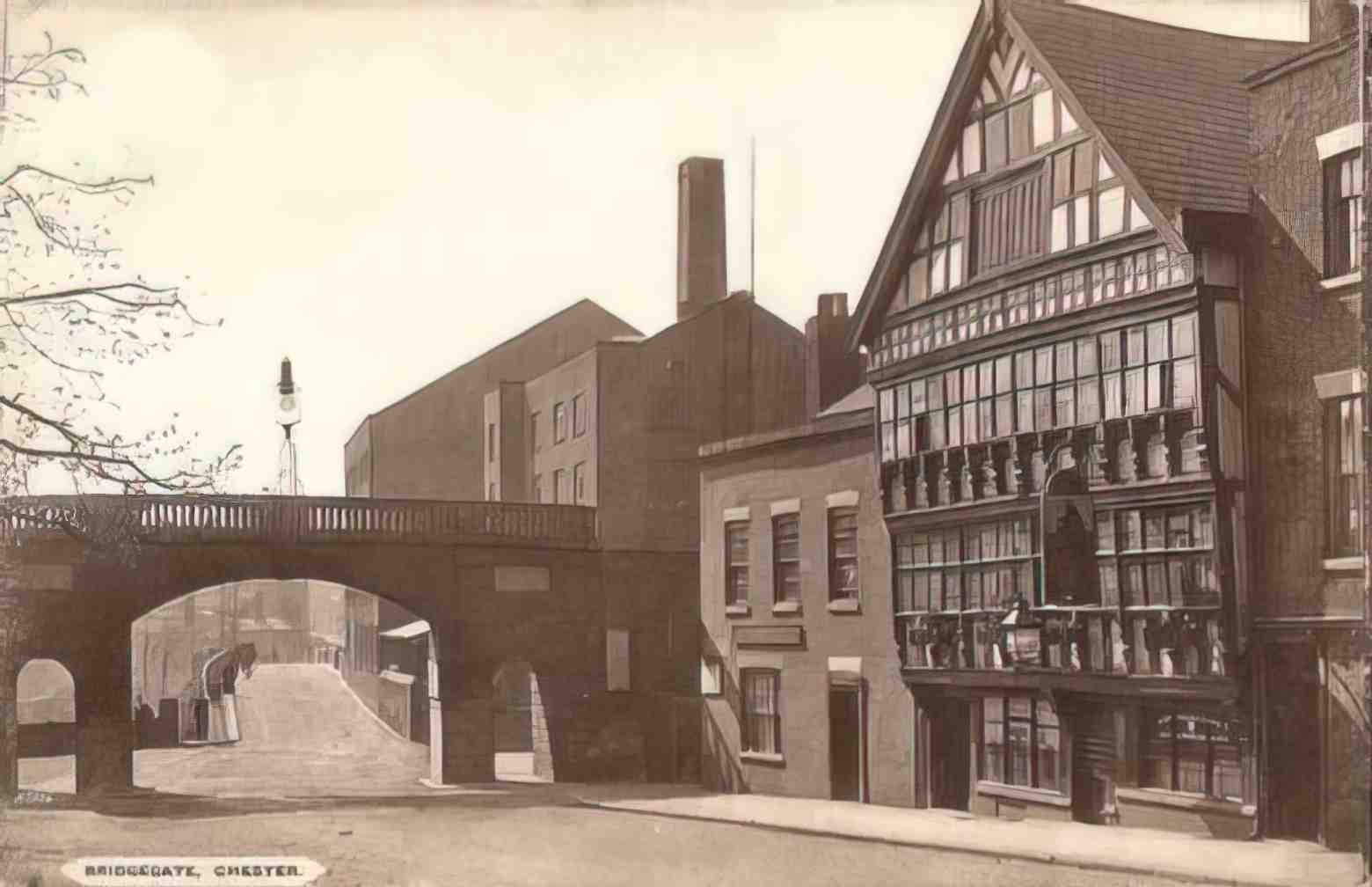 Cheshire Chester Bridgegate Vintage A4 Photo Print