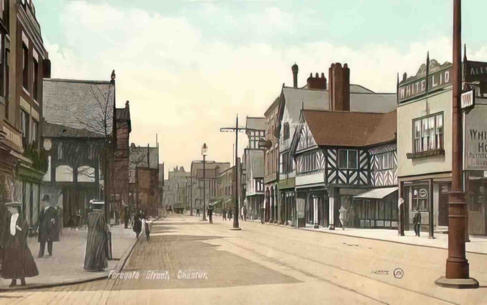 Cheshire Chester Foregate Street II Vintage A4 Photo Print