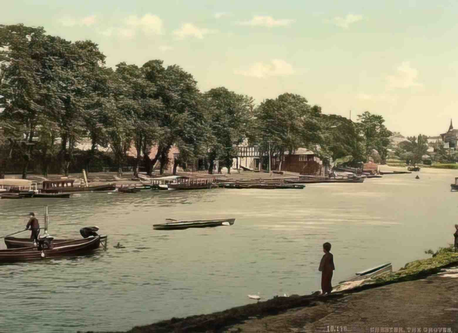 Cheshire Chester The Groves Vintage A4 Photo Print