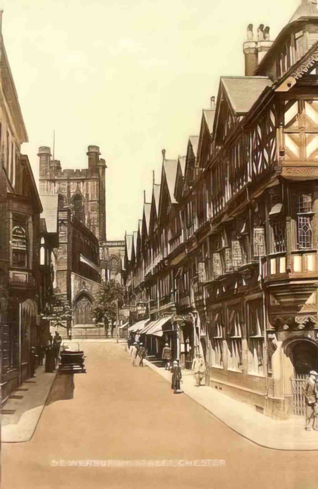 Cheshire Chester Vintage Car on St Werburgh Street 1920s Vintage A4 Photo Print