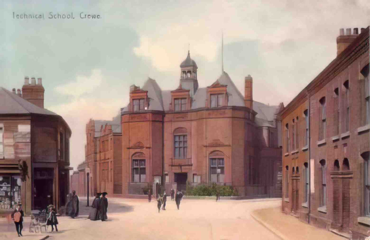 Cheshire Crewe Technical School 1910s Vintage A4 Photo Print