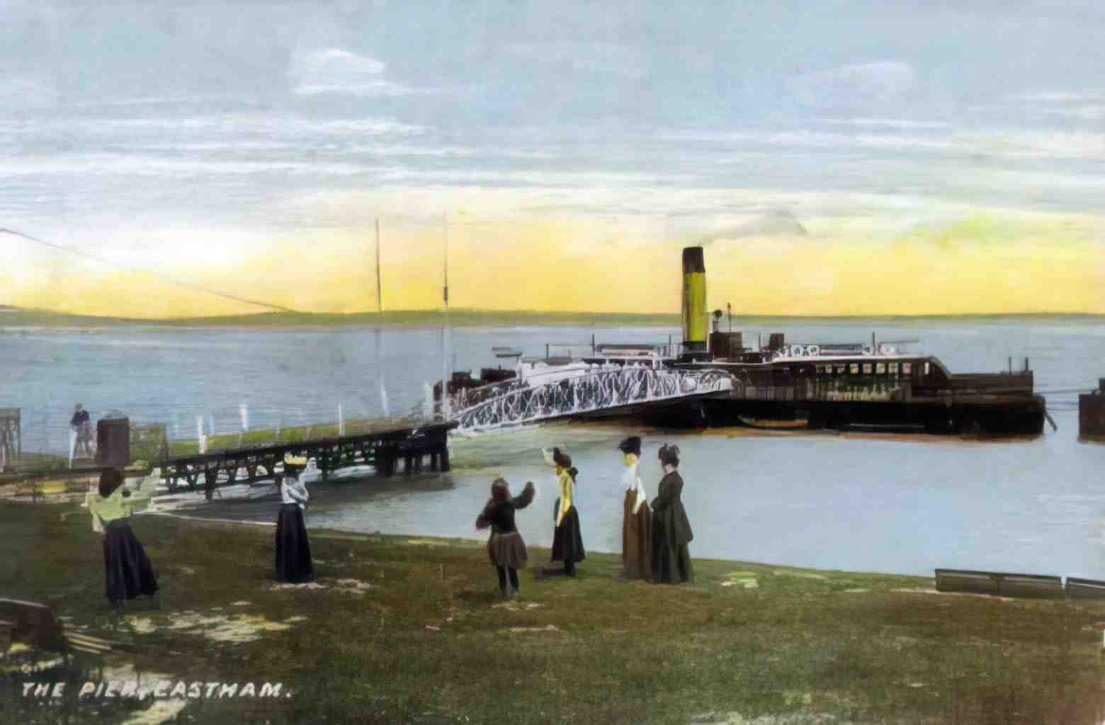 Cheshire Eastham Pier 1910s Vintage A4 Photo Print