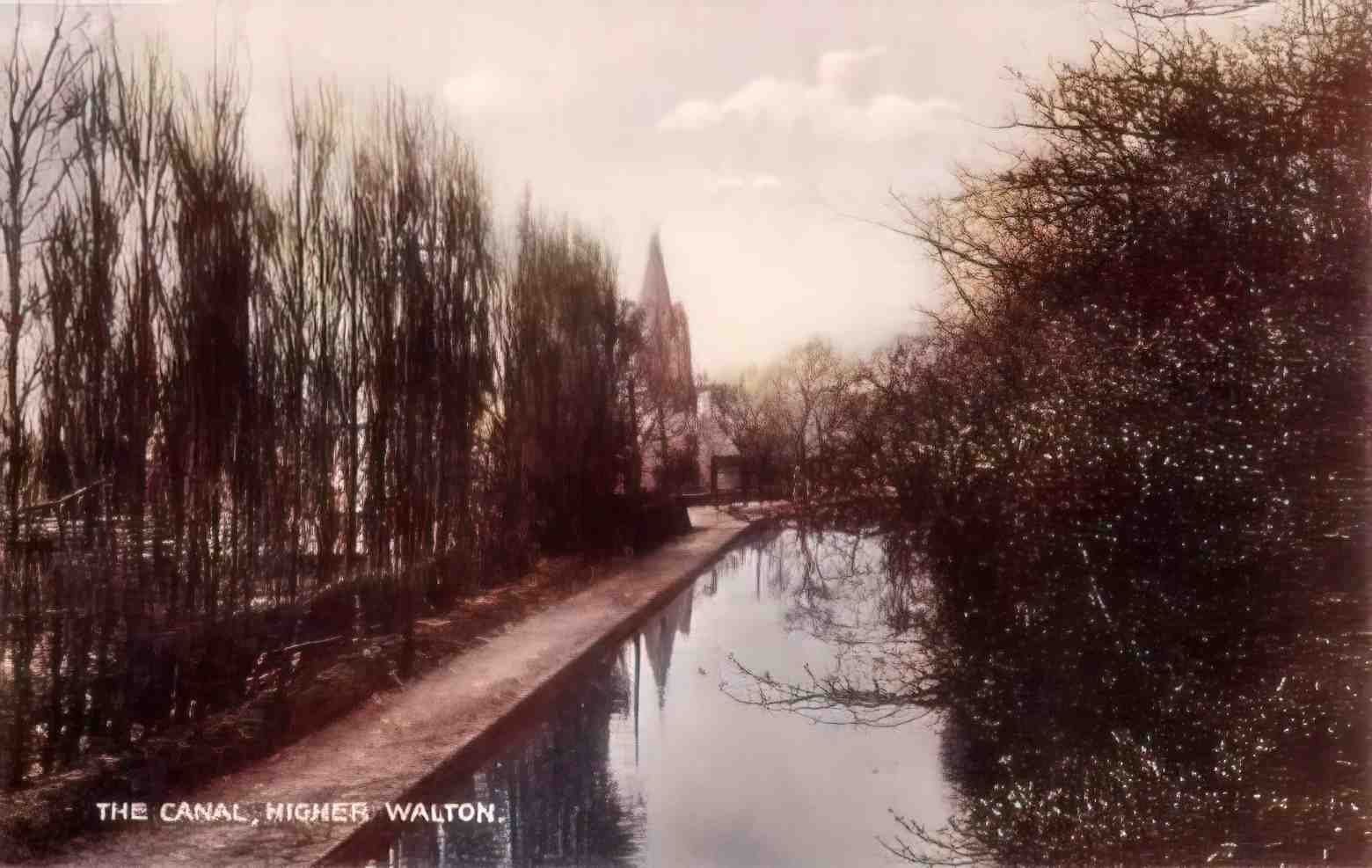 Cheshire Higher Walton The Canal Vintage A4 Photo Print