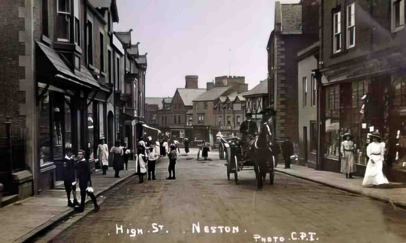 Cheshire Neston High Street Vintage A4 Photo Print