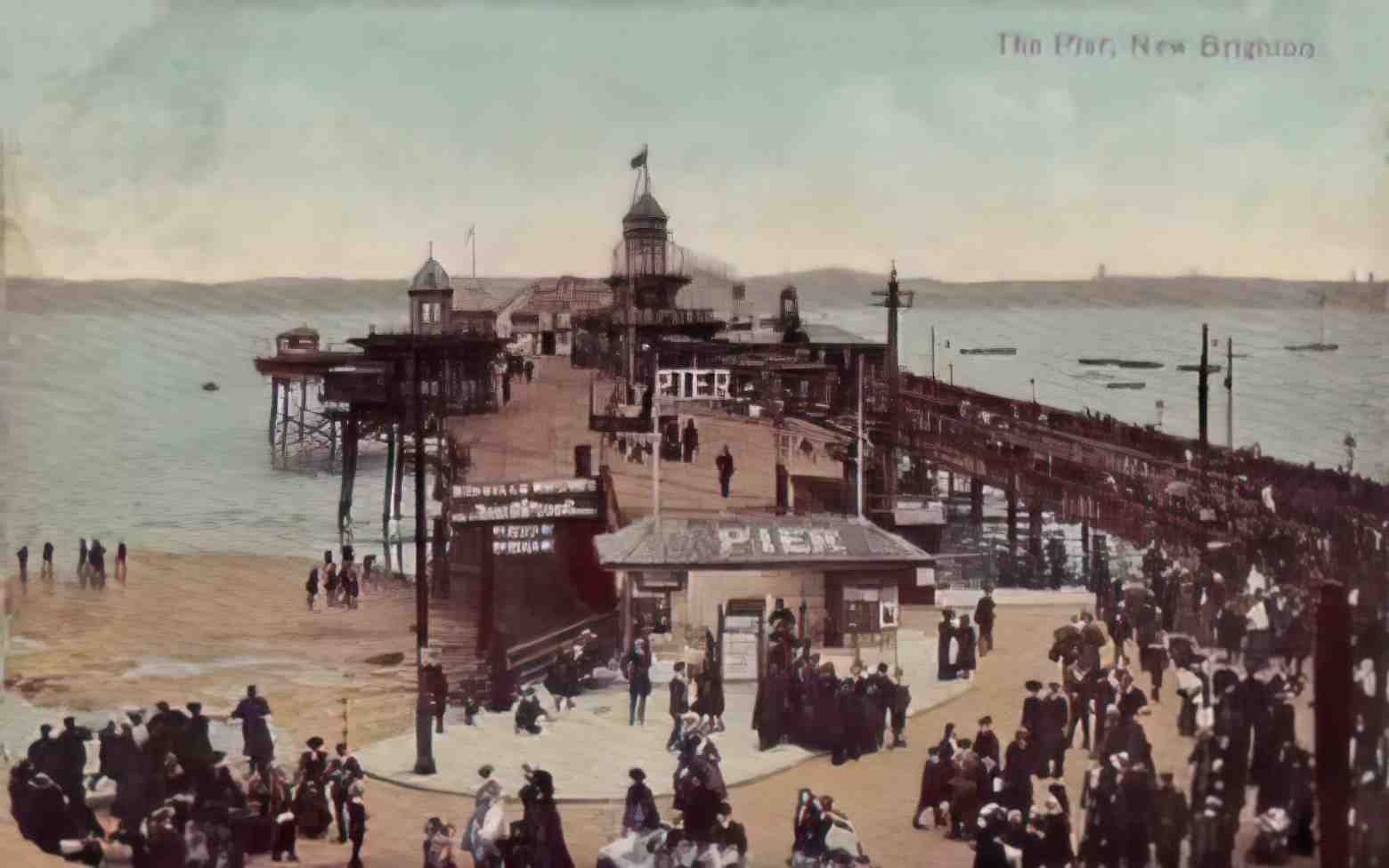 Cheshire New Brighton The Pier 1910s Vintage A4 Photo Print