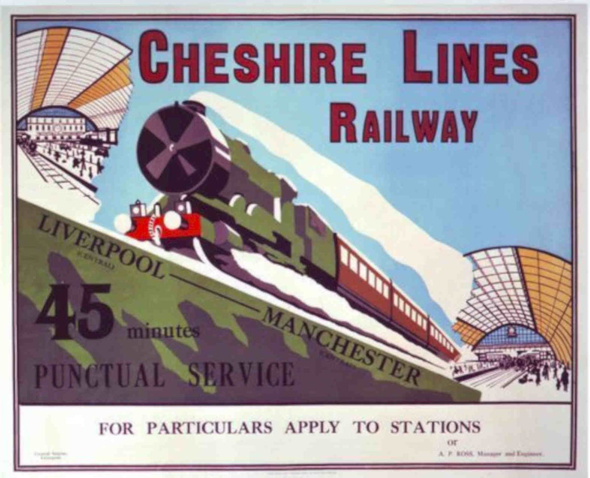 Cheshire Railway Poster Vintage Retro Advert Poster A4 Photo Print