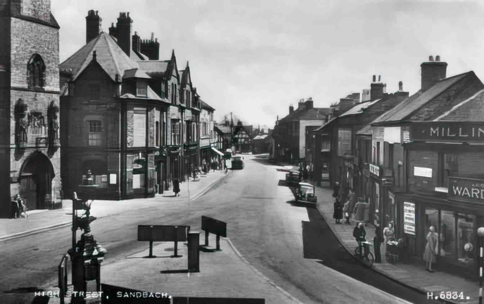 Cheshire Sandbach High Street Vintage A4 Photo Print