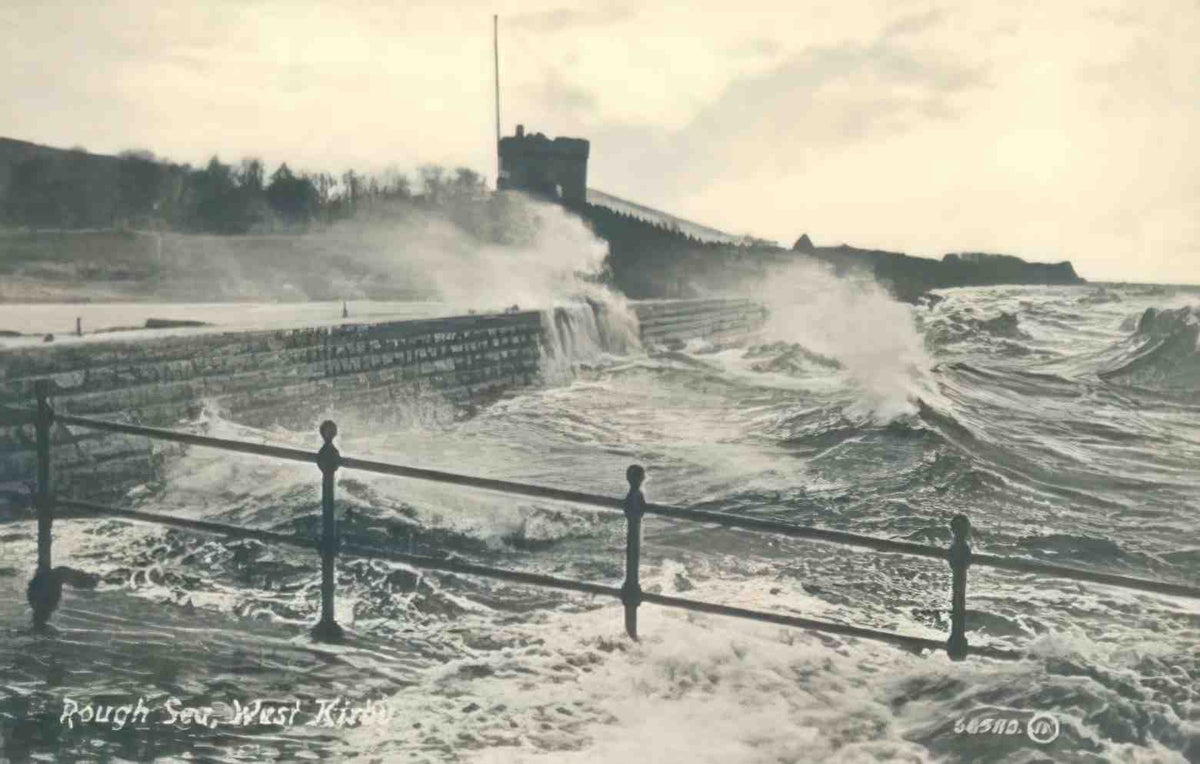 Cheshire West Kirby Rough Seas Vintage A4 Photo Print