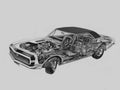 Chevrolet Camaro RS SS 350 cutaway A4 Photo Print