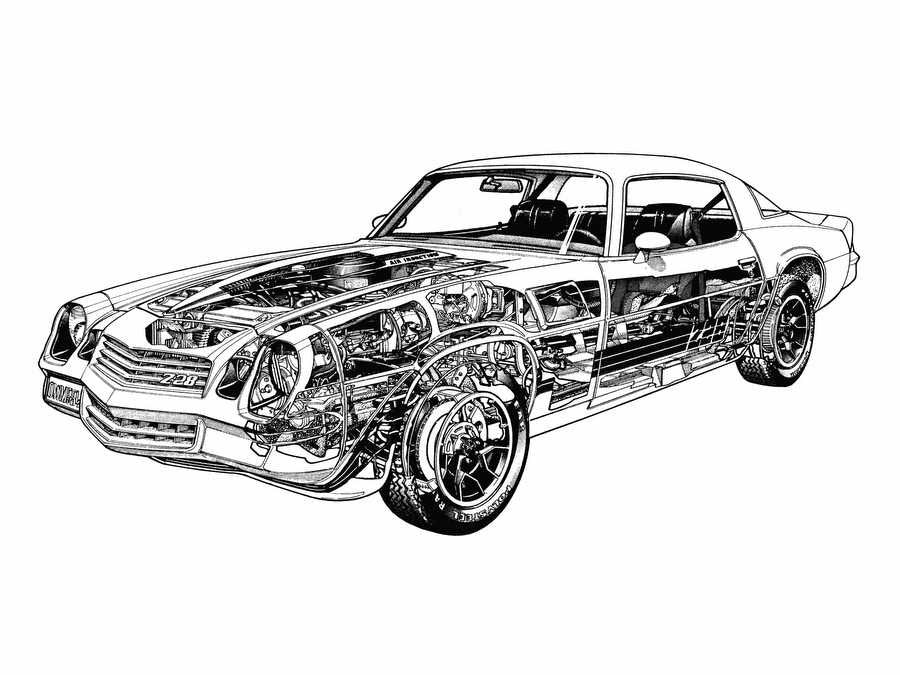 Chevrolet Camaro Z28 cutaway A4 Photo Print