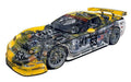 Chevrolet Corvette C5 R cutaway A4 Photo Print