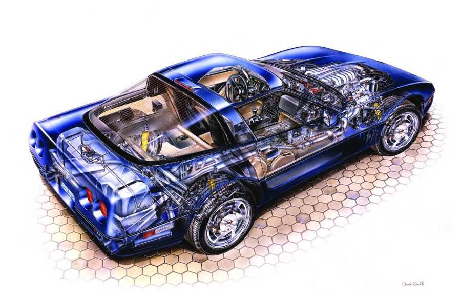 Chevrolet Corvette ZR1 cutaway A4 Photo Print