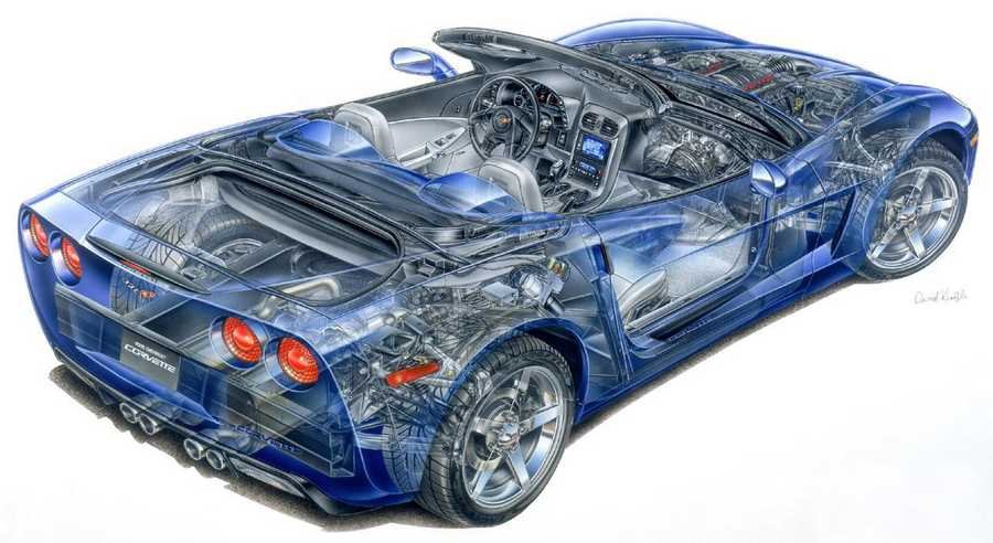 Chevrolet Corvette cutaway A4 Photo Print