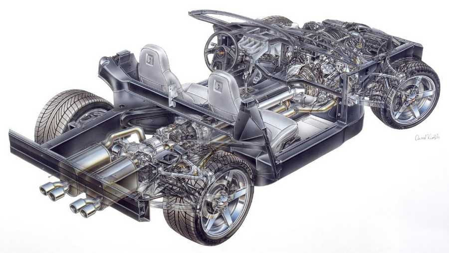 Chevrolet Corvette2 cutaway A4 Photo Print