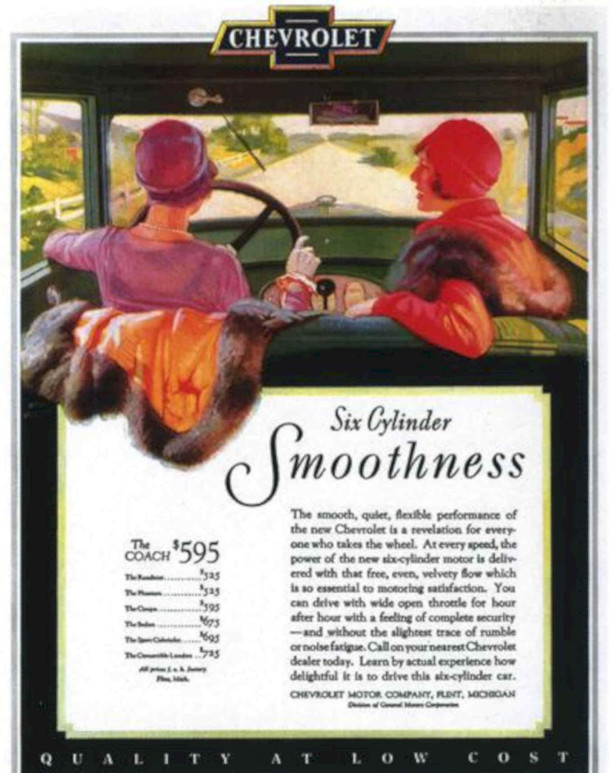Chevy Coach Smoothness Vintage Retro Advert Poster A4 Photo Print
