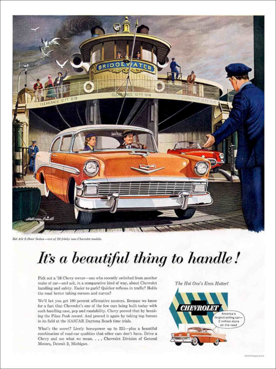 Chevy Ferry 1956 Vintage Retro Advert Poster A4 Photo Print