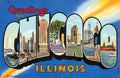 Chicago Luggage Label Vintage A4 Photo Print