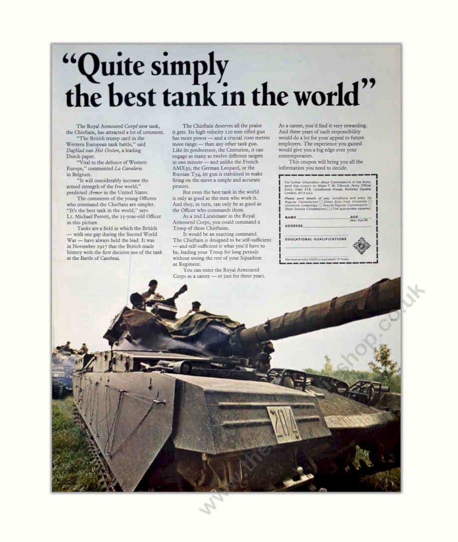Chieftain Tank Article Vintage Retro Advert Poster A4 Photo Print
