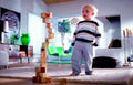 Child Blocks Tower Vintage Retro Advert Poster A4 Photo Print