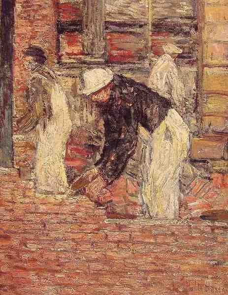 Childe Hassam Bricklayers A4 Photo Print