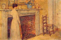 Childe Hassam The Fireplace A4 Photo Print