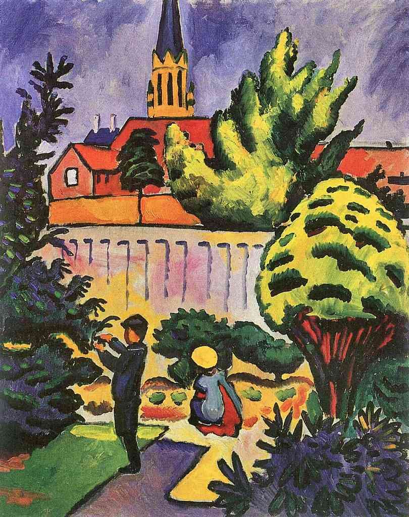Children In The Garden August Macke Expressionism A4 Photo Print
