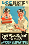 Children Voting Conservative Vintage Retro Advert Poster A4 Photo Print