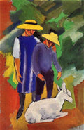 Children With Goat August Macke Expressionism A4 Photo Print
