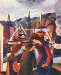 Children at the port I by August Macke Expressionism A4 Photo Print