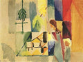 Children at the vegetable shop II by August Macke Expressionism A4 Photo Print