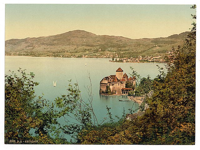 Chillon Castle Montreux Geneva Lake Vintage A4 Photo Print