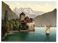Chillon Castle and Dent du Midi I Geneva Lake Vintage A4 Photo Print